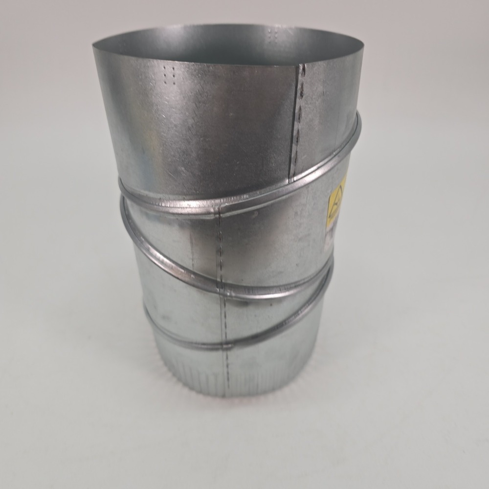 6 Inch 90 Degree HVAC Adjustable Elbow Duct Galvanized 26 Gauge 26B90E6